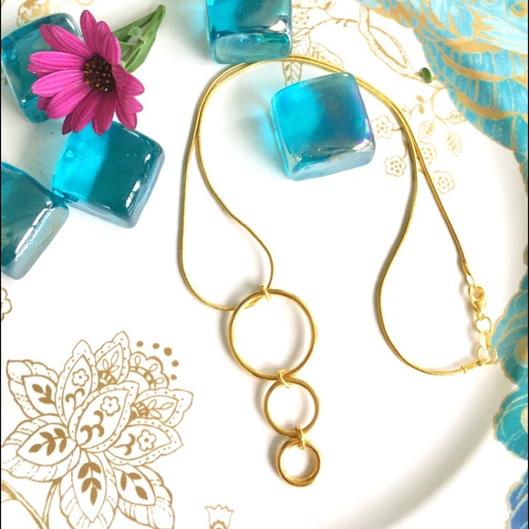 🇺🇸TRI-Rings On Gold Chain, Minimalist - Picture 5 of 5